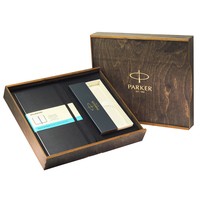 Комплект Блокнот Moleskine Classic середній чорний QP616 + Подарункова коробка для ручки Parker та блокноту Moleskine PW2